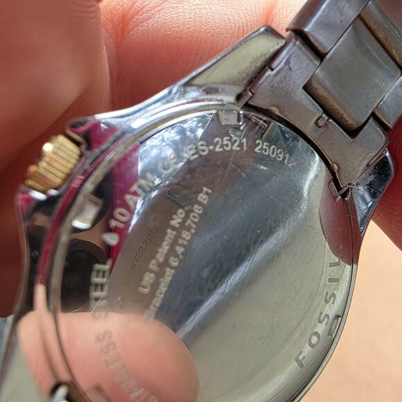 Fossil Women ES2521 Riley Silver Dial Multifunction Pave Bezel Quartz Watch 7" - Picture 5 of 14